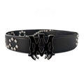 AMIRI Riveted Leather Belt Punk Claw Metal Buckle Waist Belt