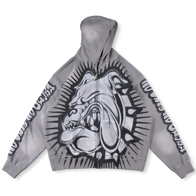 HELLSTAR Bulldog Air Brush Zip Up Hoodie