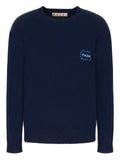 Marni deep blue cashmere sweater with Marni patch