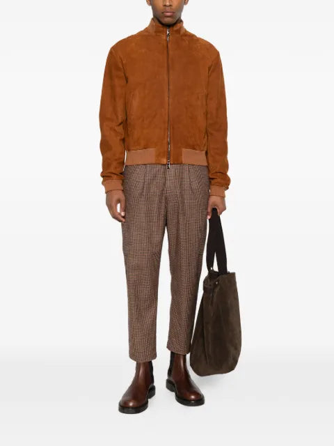 Tagliatore suede zip-up jacket