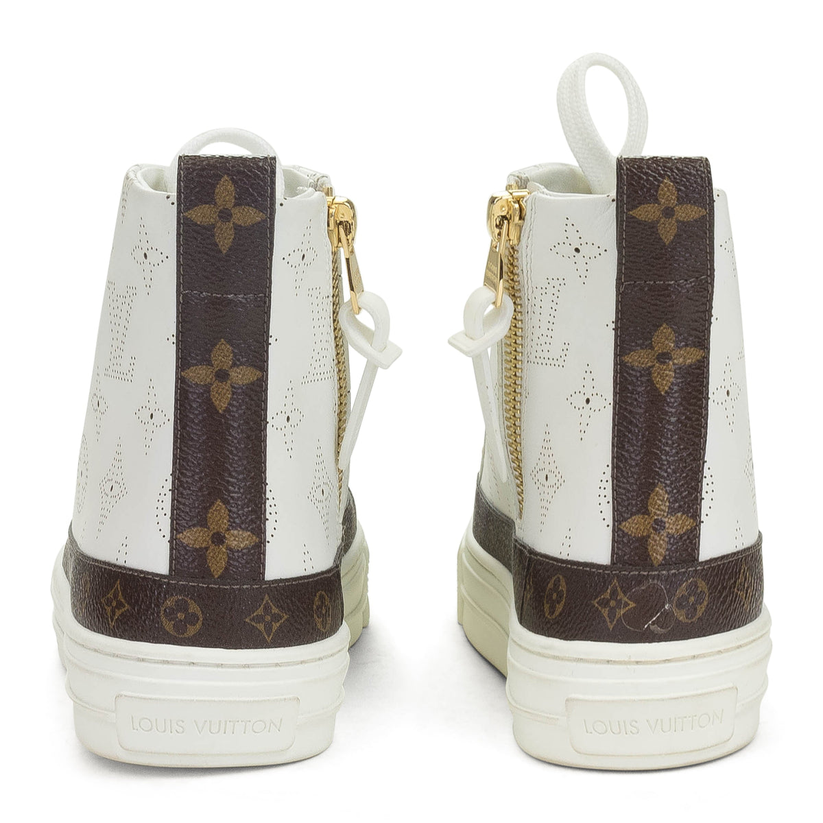 White Monogram Stellar High-Top Sneakers
