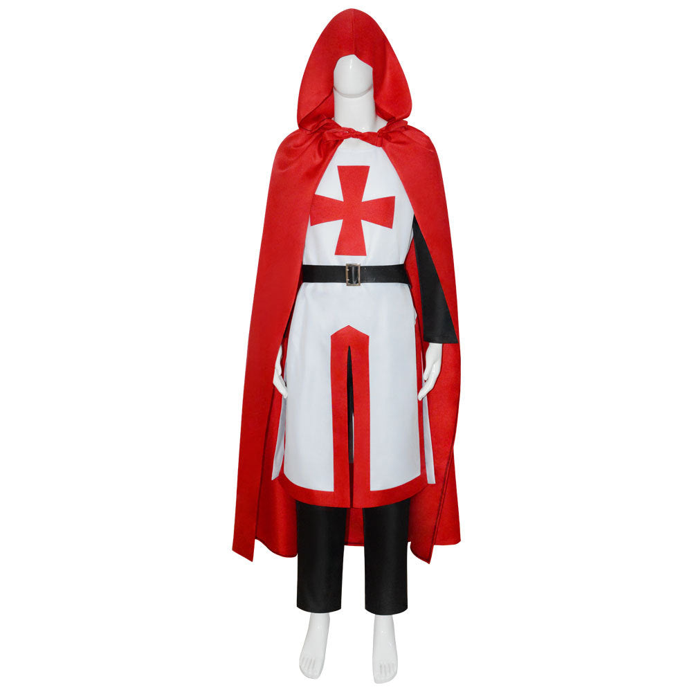 Halloween Templar Knight Cosplay Costume Medieval Crusader Outfit