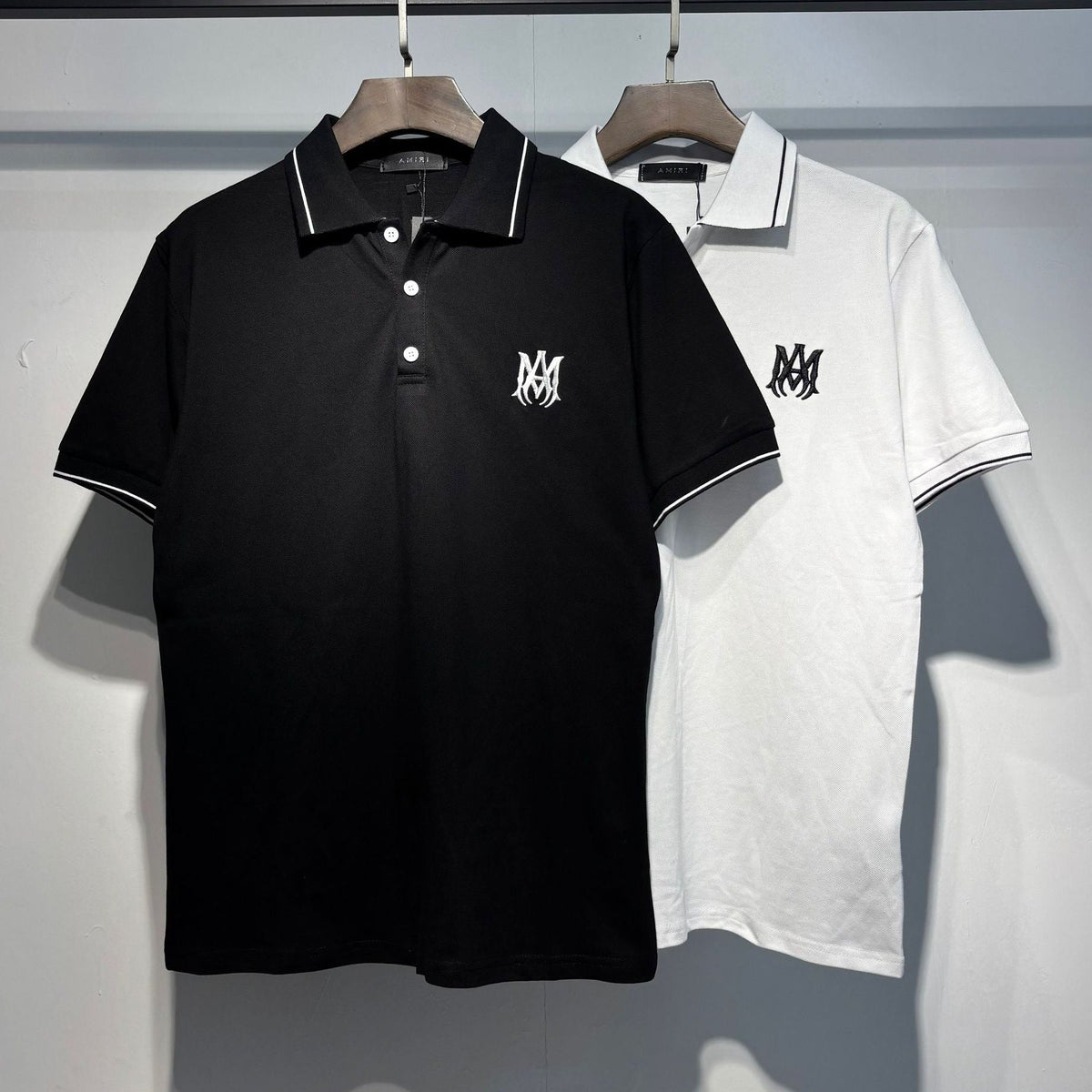 Amiri Embroidered Letter Loose Short Sleeve Polo Shirt Unisex