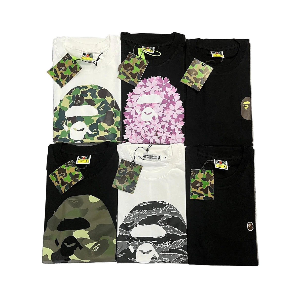 Bape Ape Head Camo Graphic Oversized Short Sleeve Tee Multi‑Style