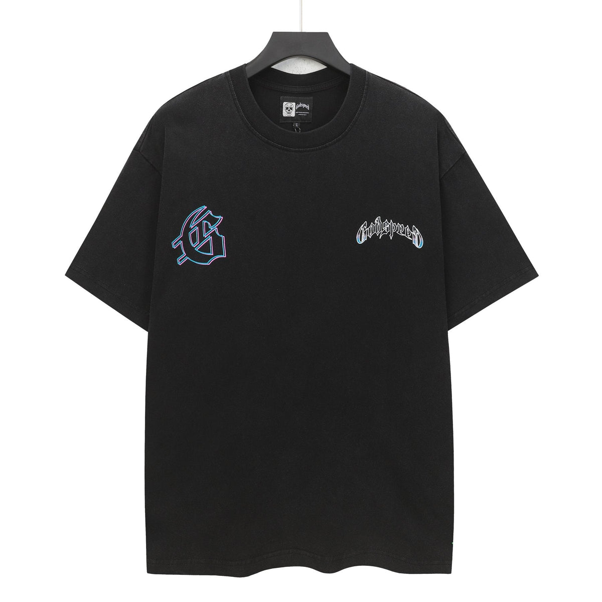 Godspeed Washed Black Skull Graphic T-Shirt