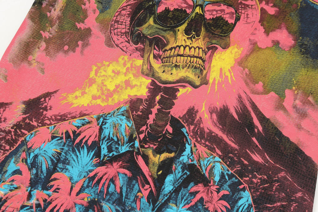 Godspeed Washed Black Skull Graphic T-Shirt