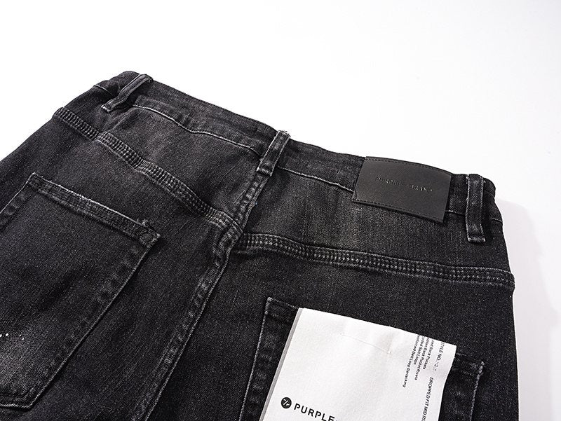 Purple Brand Black Washed Distressed Jeans