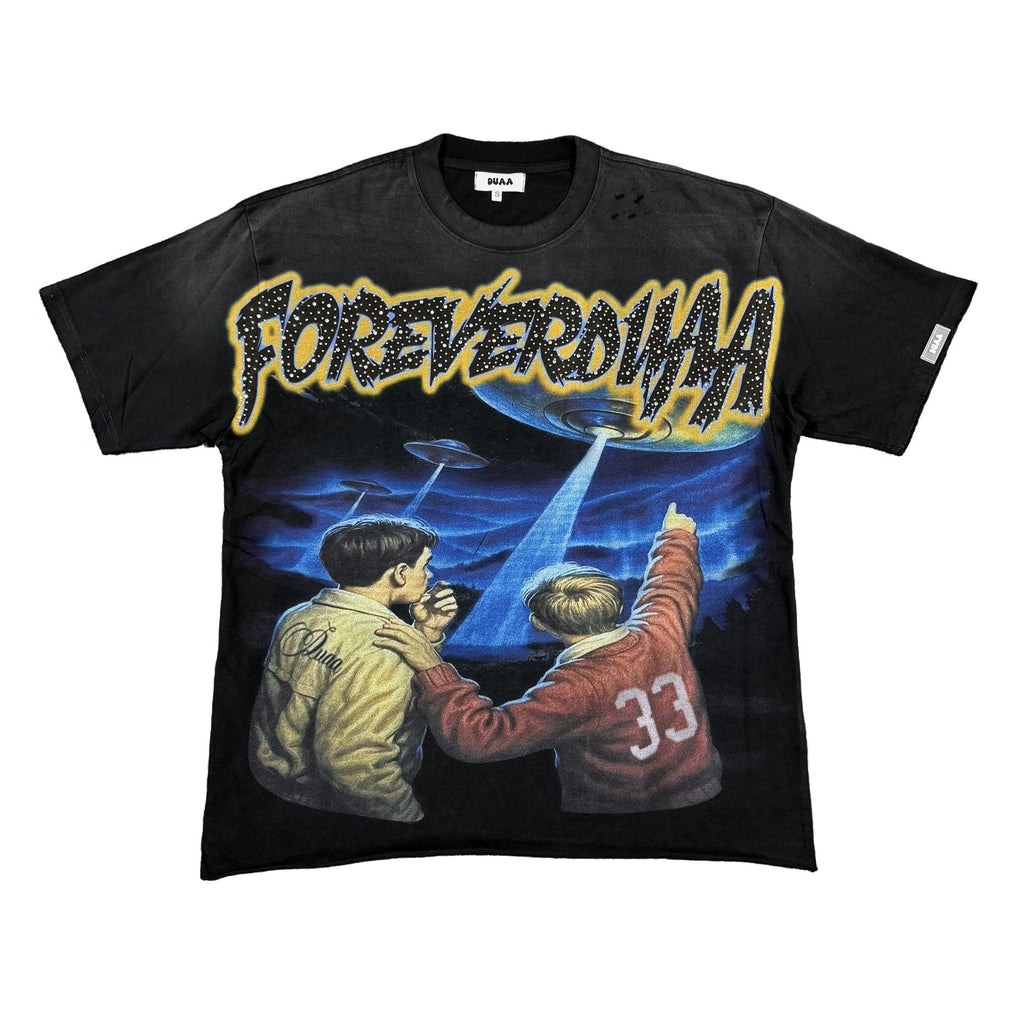 DUAA New Age Distressed Graphic T-Shirt