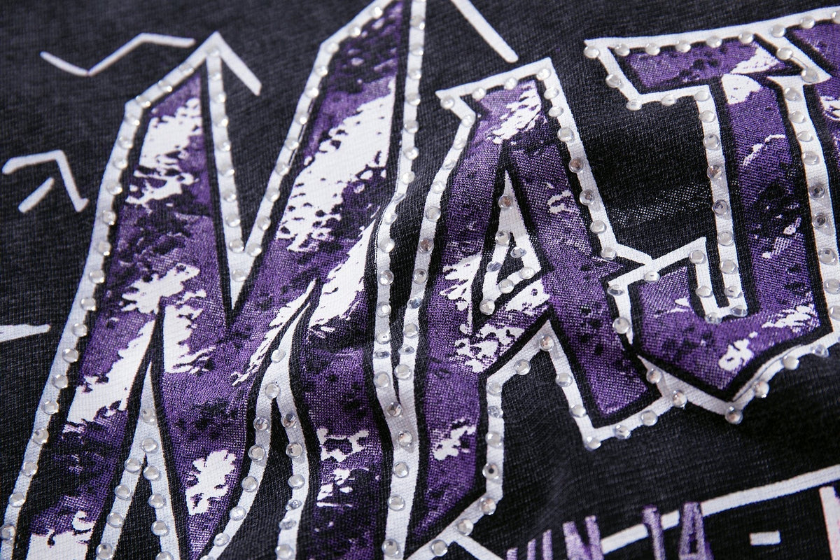 MAJESTIK Washed Rhinestone Graphic T-Shirt