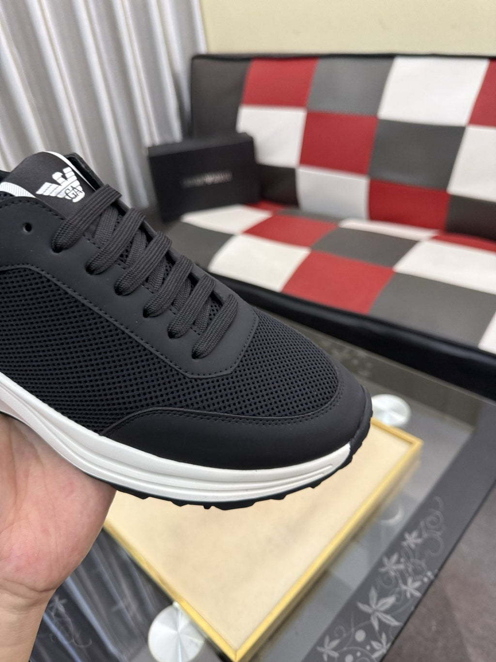 Emporio Armani Black Low-Top Sneakers