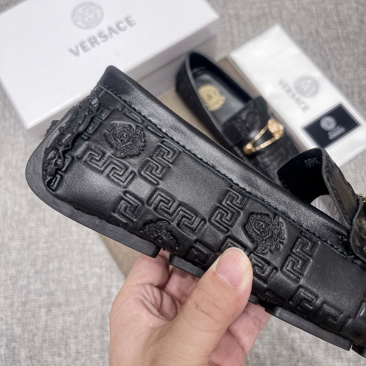 Versace Men's Embossed Medallion Loafers
