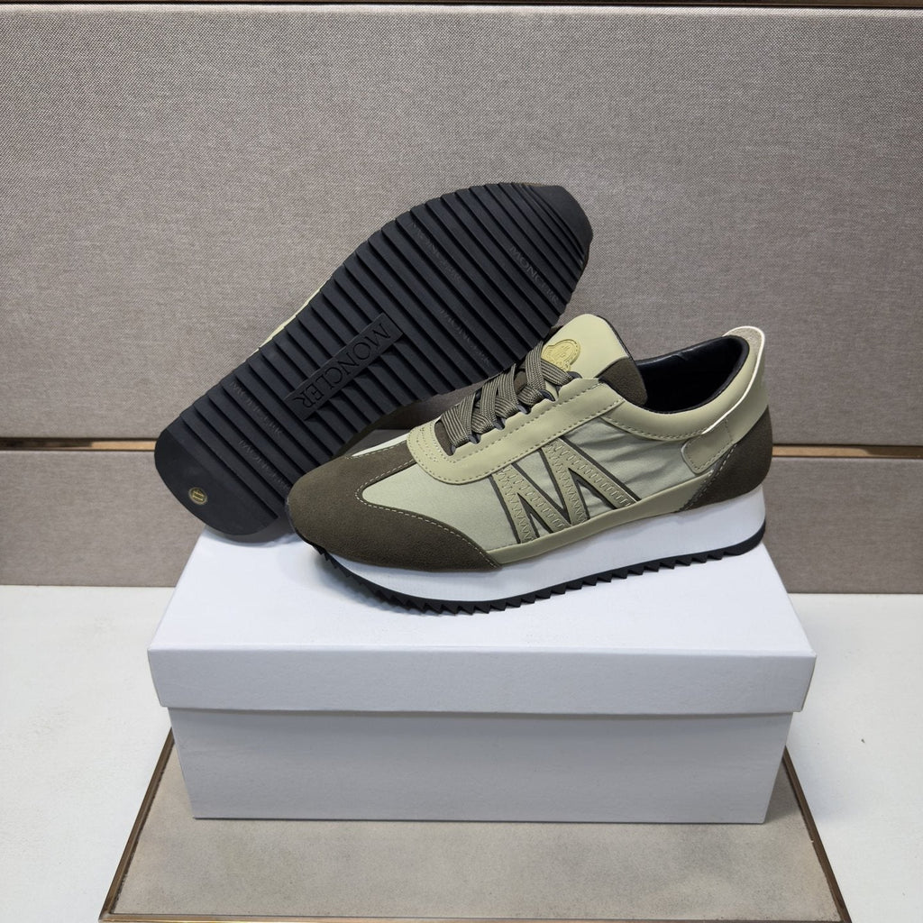 Moncler Olive Green Low-Top Sneakers