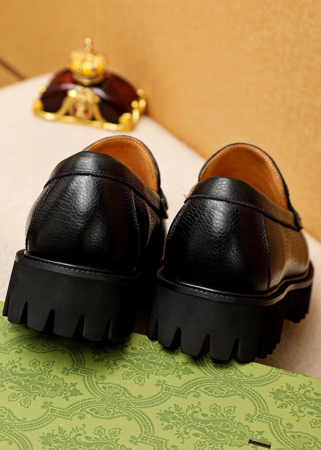 Gucci Black Lug-Sole Loafers