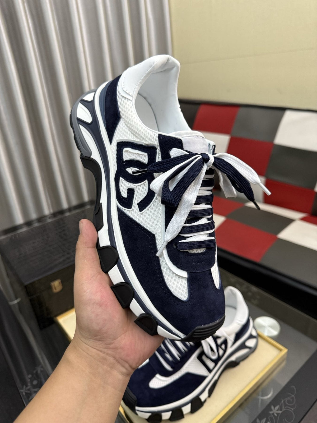 Dolce & Gabbana Navy and White Sneakers