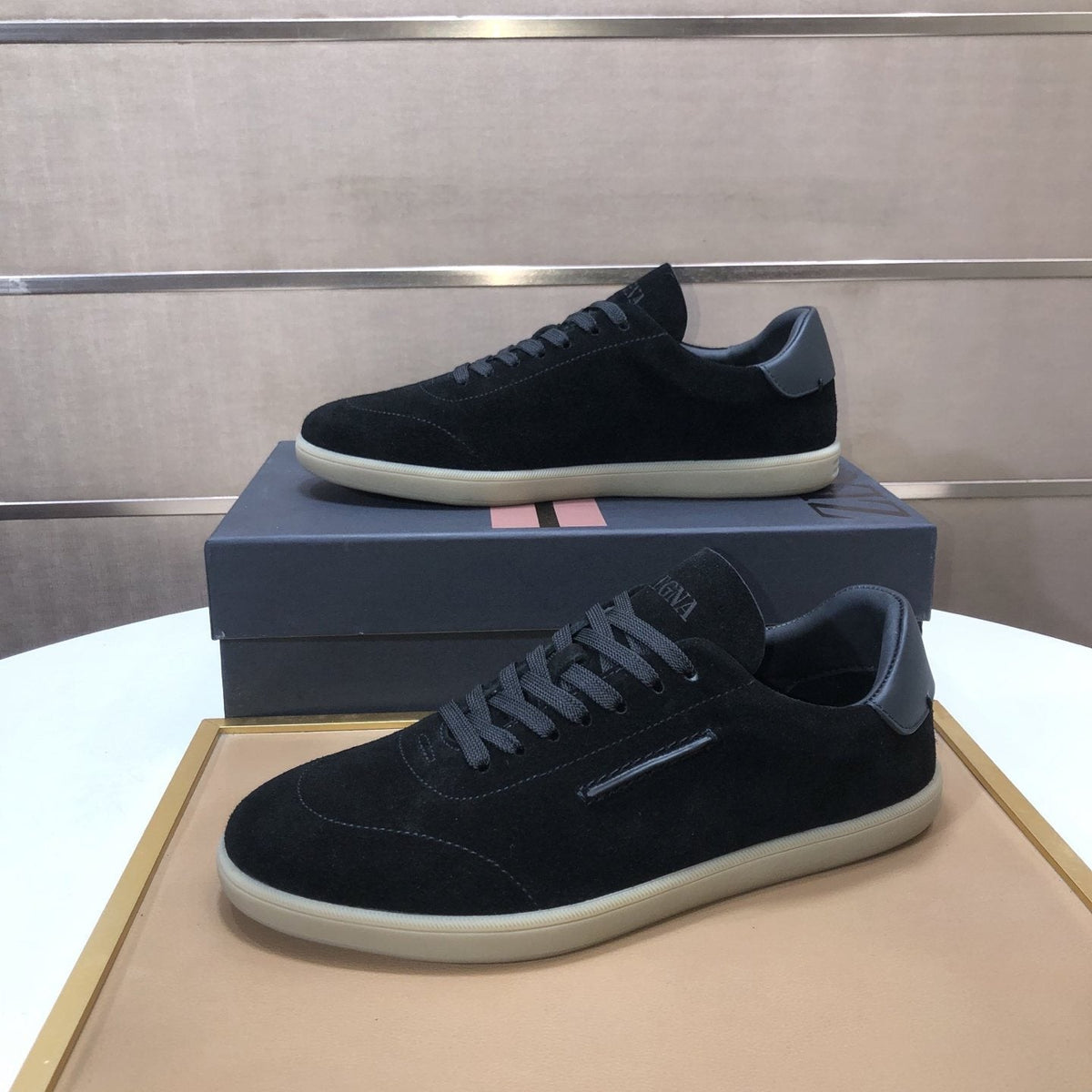 Zegna 232 Suede Low-Top Sneakers