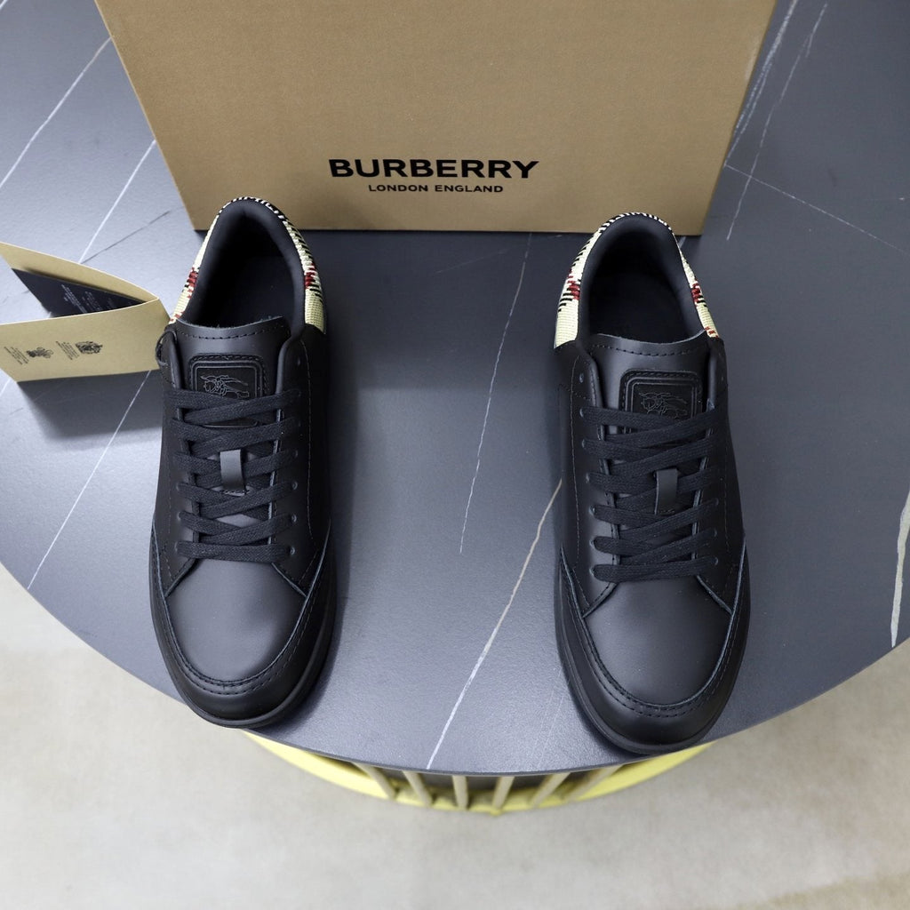 Burberry Check-Heel Low-Top Sneakers