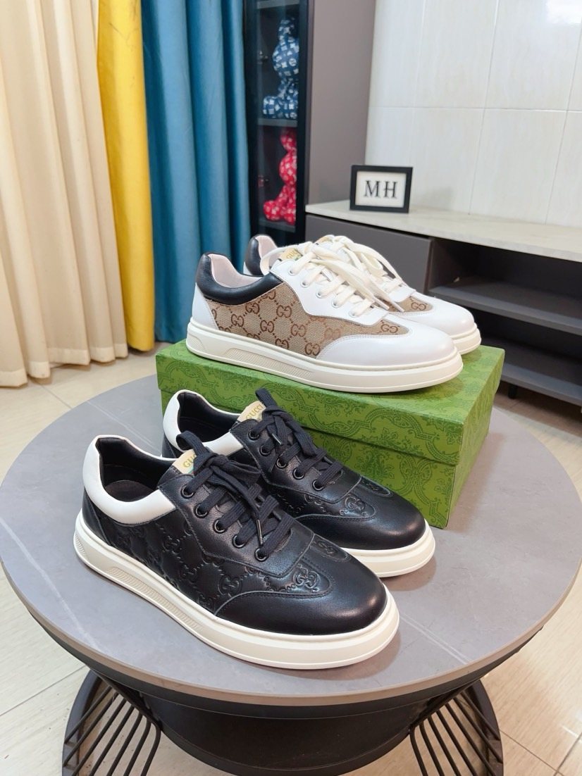 Gucci Men's Embossed Low-Top Sneakers