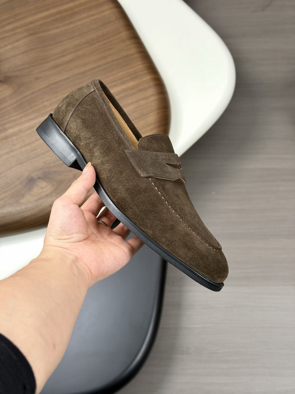 Loro Piana Men's Textured Leather Penny Loafers