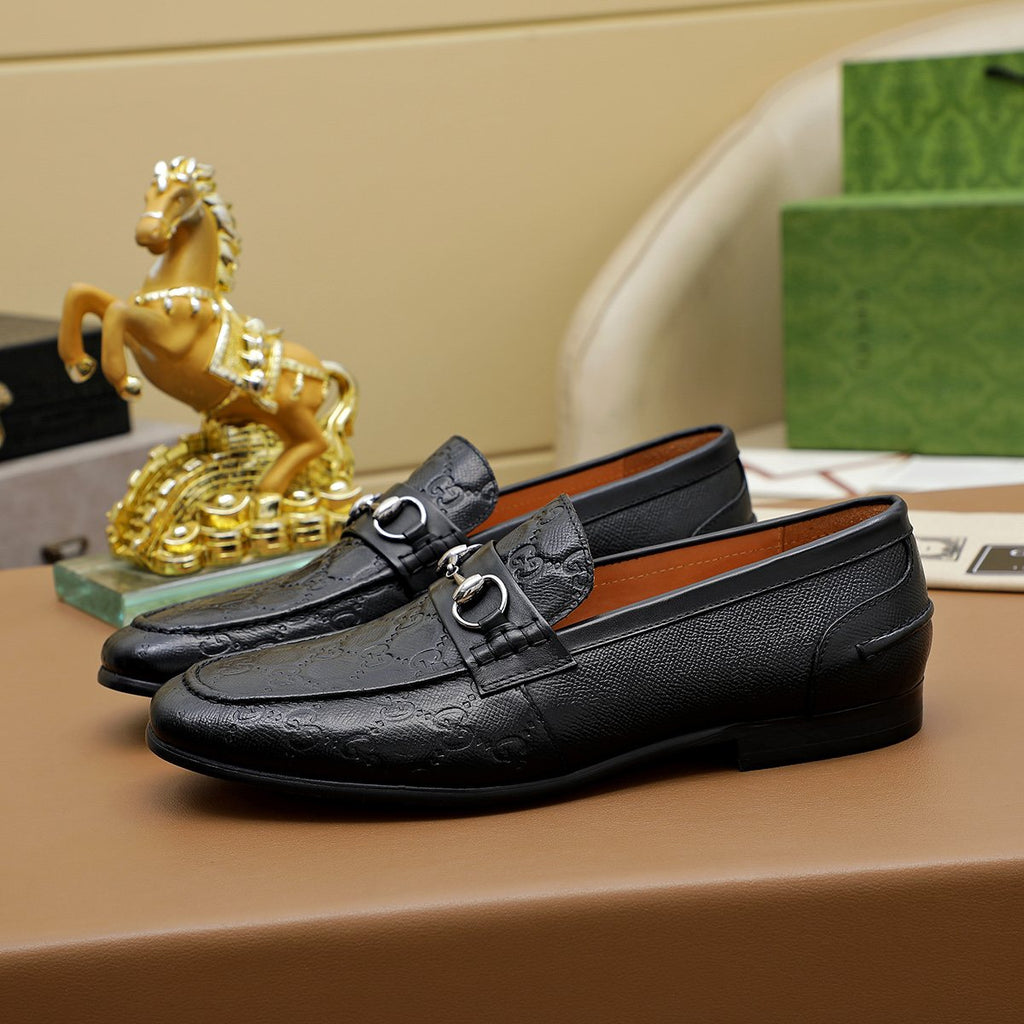 Gucci Black Embossed Loafers