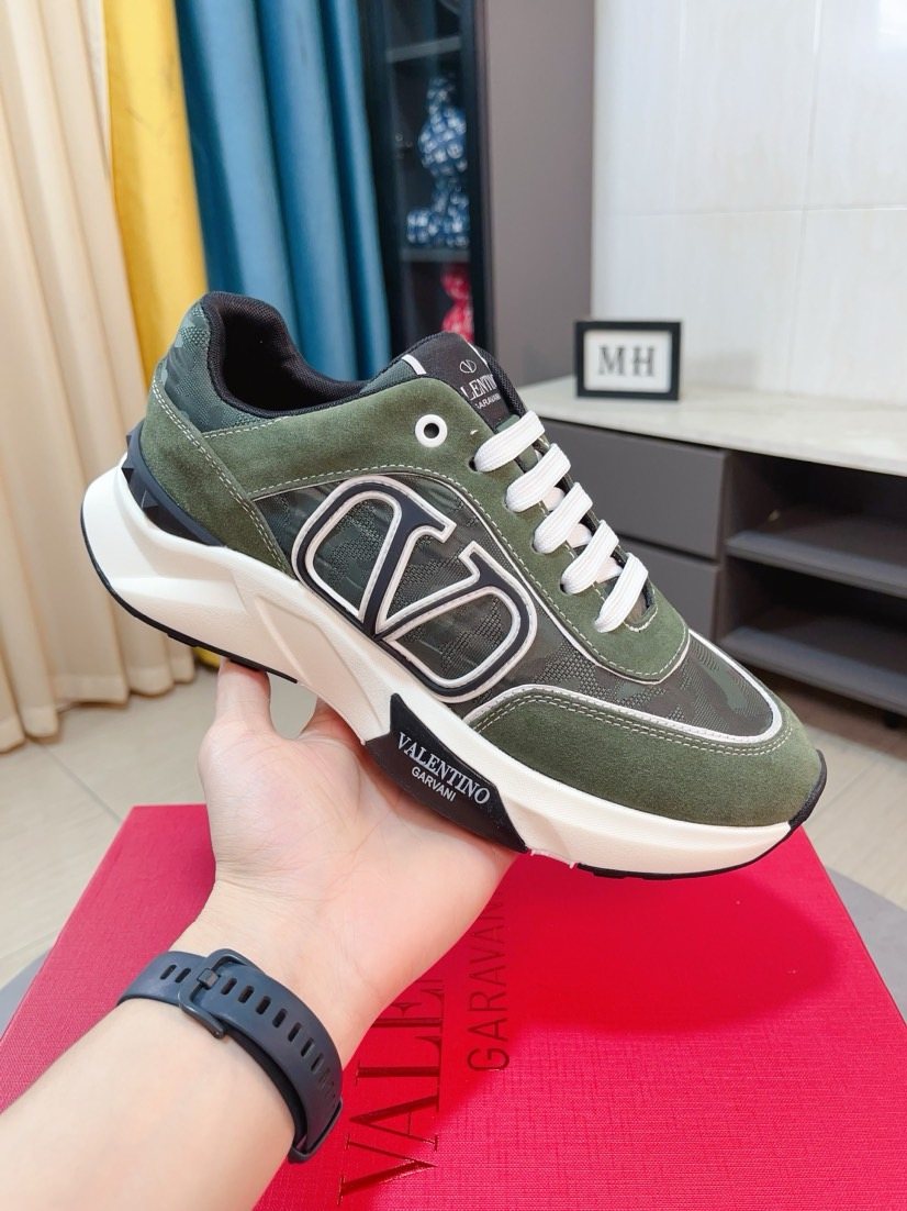Valentino Paneled Low-Top Sneakers