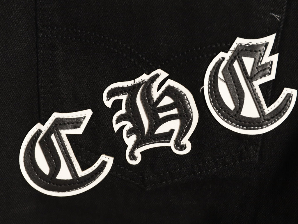Chrome Hearts Cross-Motif Jeans with Back Lettering - Black/White